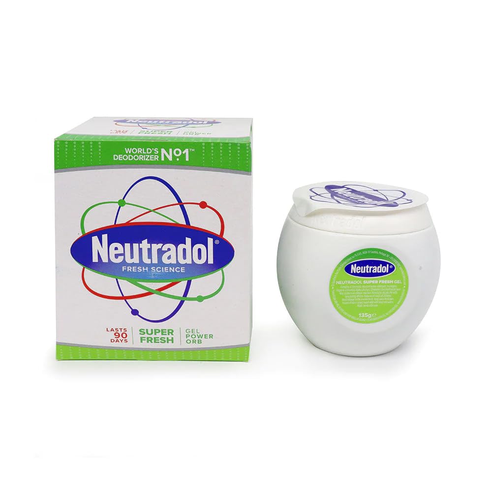 Neutradol Gel Odour Destroyer Super Fresh (6 pezzi) – Deodorante per ambienti per la casa – efficace eliminatore di odori e neutralizzatore – rimozione degli odori di muffa – con magnete Cheeroo