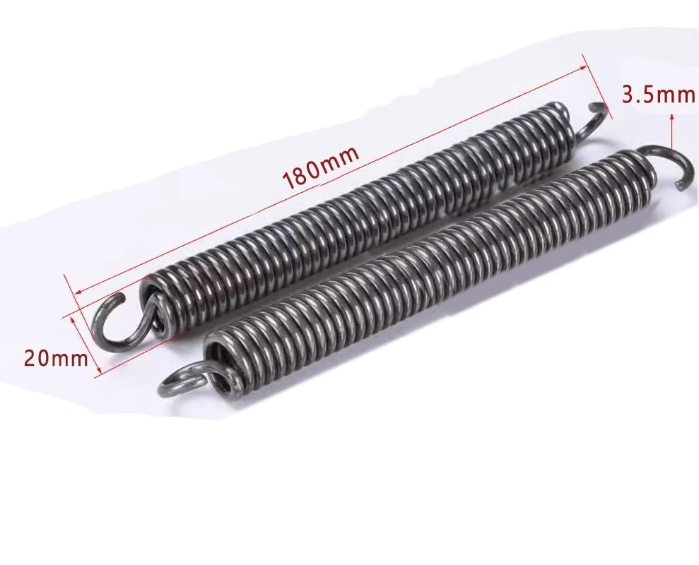 Zugfeder Mit Haken – 120 Mm Länge, 3 Mm Draht-Ø, 20 Mm Außen-Ø, Federstahl, Glatte Oberfläche, Gleichmäßige Wicklung