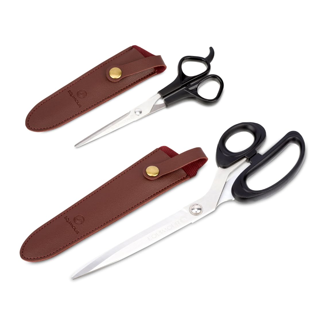 Equimour Horse Scissor Set, Tail Scissors & Mane Scissors with Case