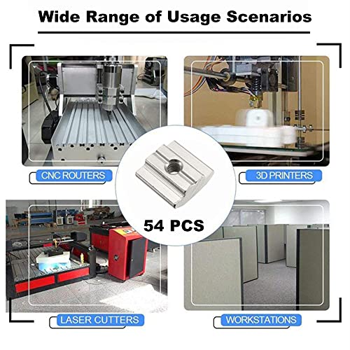 Dado Scanalato a T per Profilo Alluminio, 54 Pezzi...