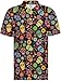 HIVICHI Golf Shirts for Men Funny Hawaiian Crazy Print Mens Polo Shirt Sugar Skull Shirts, Medium, Aop-polo-72999