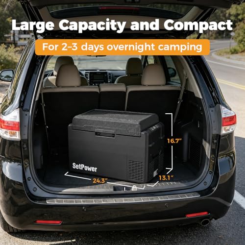 Image of Setpower 12V Refrigerator 34 Quart Car Refrigerator,Keep Cold 24H Car Fridge 12V Fridge,Electric Coolers for Vehicles Car Camping Truck Van RV SUV Road Trip Travel,RF30 PRO fits 2L Bottle