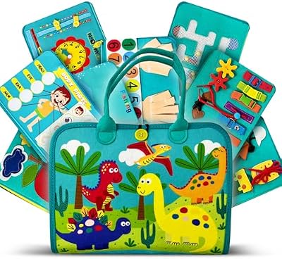 ImaginJoy Libro Montessori 1 año – Juguetes Montessori 1 años para estimular Habilidades – Busy Board Montessori bebé 6 a 12 Meses – Libros bebés 6-12 Meses sensoriales y educativos