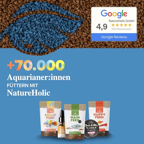 NatureHolic Snailfeed Sticks - Schneckenfutter fürs Aquarium - extra viel Calcium - mit Moringa & Spirulina - Futter für Schnecken - Made in Germany