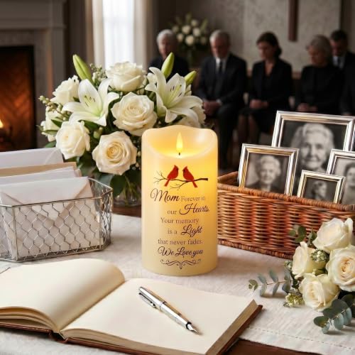 Image of Homemory Memorial Candle Bereavement Sympathy Gifts for Loss of Loved One, Real Wax LED Candle with Remote Memorial Gifts for Loss of Mother in Memory of Loved One Remembrance Gift