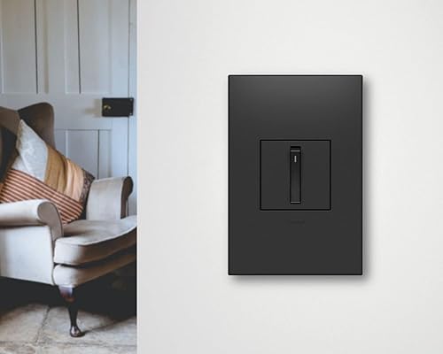 Legrand adorne - Interruptor de luz de 3 vías de un solo polo de 15 amperios (con placa de pared, grafito, 1)