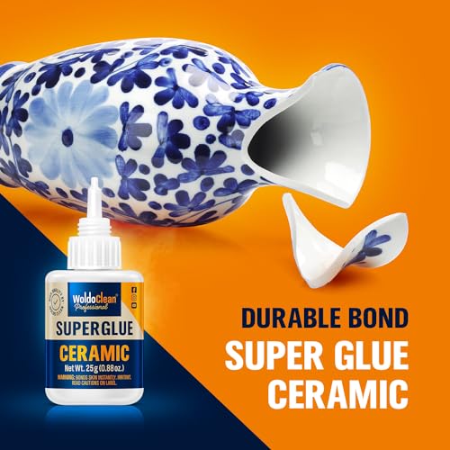 Image of WoldoClean Super Glue for Ceramics and Porcelain 25g - Waterproof, high Temperature Resistant and no Smell