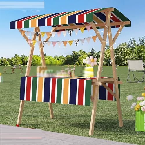 Carrito de comida portátil de madera ligero con ruedas para mercados de agricultores y espectáculos de manualidades, kiosco plegable al aire libre, varios colores (120 x 60 cm)
