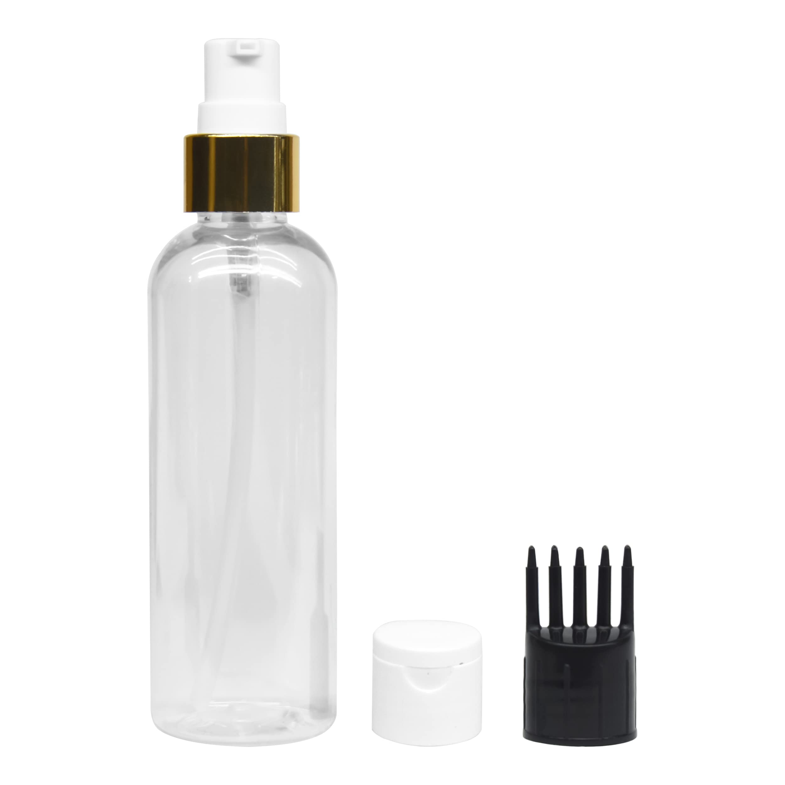 1 Cylindrical Shape Bottle Durable Refillable Containers With 1 Pump Bottles Dispenser, 1 Filp Top Cap And Root Comb Applicator, For Liquids, Shampoo, Body Soap, Toner, Lotion, Cream-image-43