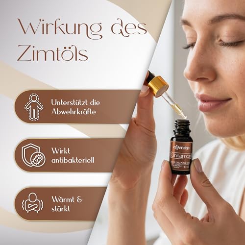 Zimtöl Duftessenz hochkonzentriert, warm-würziger Duft für Saunaaufguss und Diffuser, perfekt für Kerzen gießen, Seife, Wax Melts und winterliche Raumduftmischungen