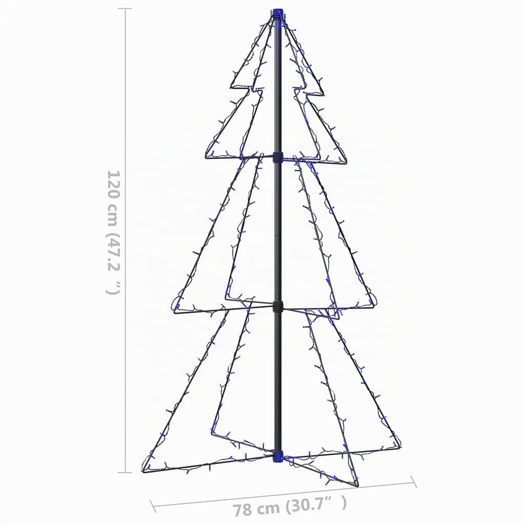 vidaXL Arbre de Noël Cône 160 LED d'Intérieur/d'Extérieur Sapin de Noël Décoration de Noël Ornement de Noël Salon Jardin Patio Arrière-Cour 78x120 cm