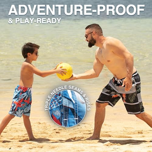 Image of Kanu Surf Boys' Toddler Troy Stripe Swim Trunks