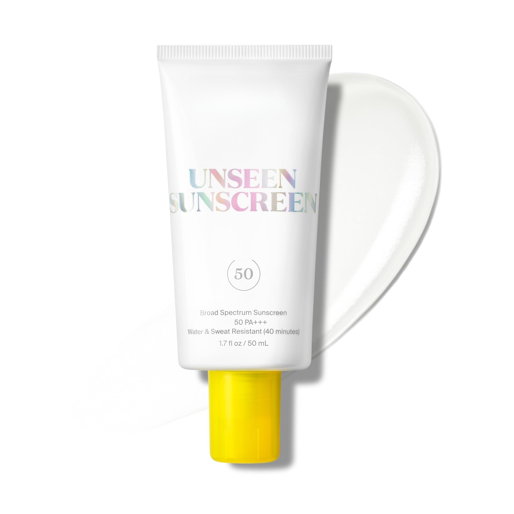 Crema solare -50 - Crema solare viso trasparente invisibile + Ampio spettro + Primer antiusura - Leggera, senza profumo, senza olio, 50 ml