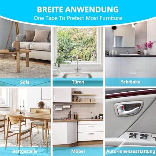 Kratzschutzfolie für Katzen, 5m, Selbstklebende Kratzmatte für Möbel, Sofas und Wände, Wiederverwendbar, Kratzschutz Wand, Schutz vor Kratzern durch Katzen und Hunde