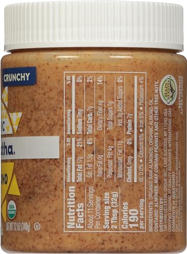 Image of MaraNatha Organic Crunchy Raw Almond Butter, 12 Ounce Jar (Pack of 2)