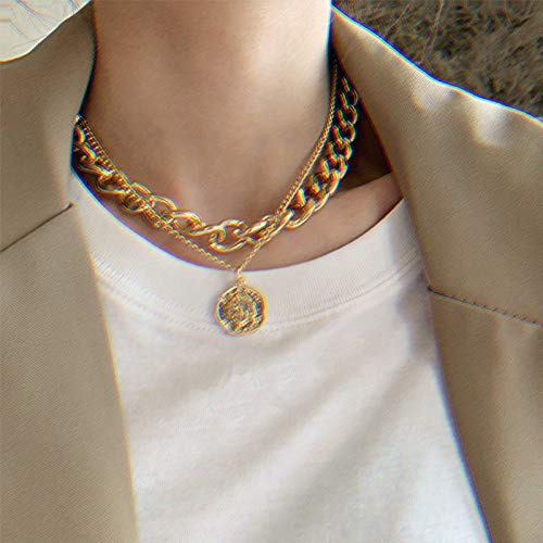 42 Pcs Gold Plated Jewelry Set for Women with 3 Gold Necklace,10 Bracelet and Anklet,17 Stud Hoop Earrings,12pcs Rings Set for Friendship Party Gifts - Thumbnail 7