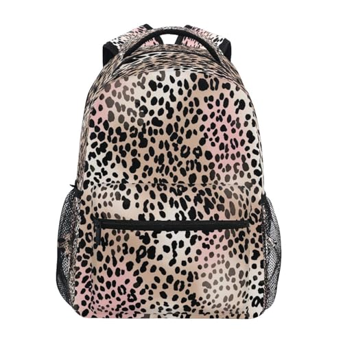 Sac à dos imprimé léopard étanche pour les cours, le bureau et les voyages