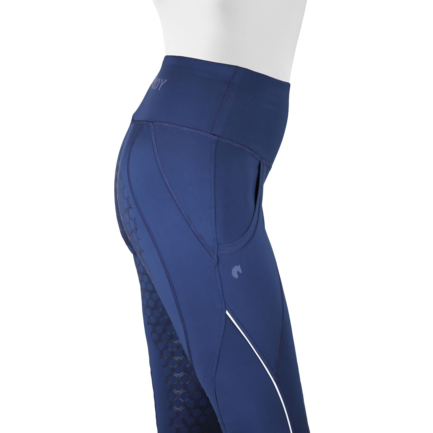 Adria Kinder Mädchen Reitleggings Silikon Vollbesatz Reithose mit Handytasche