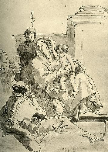 Tableau Sainte Famille Battista toile vintage haute définition pour salon et chambre