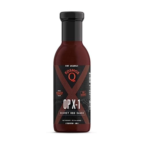 Kosmos Q OP X-1 Secret - Salsa para barbacoa Botella de 15.5 onzas para barbacoa galardonada y adobos Salsa de barbacoa gruesa para carne tierna y