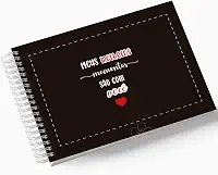 Álbum de Fotos Scrapbook papel Kraft 15x21cm 25 folhas Namorados