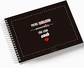 Álbum de Fotos Scrapbook papel Kraft 15x21cm 25 folhas Namorados