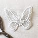 Selene - 10 toppe in pizzo a forma di farfalla, in organza, per abiti da sposa, giarrettiera, fascia, copricapo, velo (3,5 x 4,5 cm)