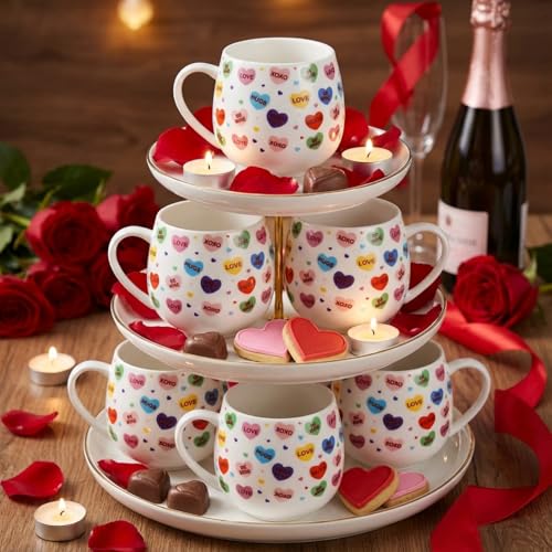 Layhit 6 Pcs Valentine's Day Coffee Mugs 12 oz...