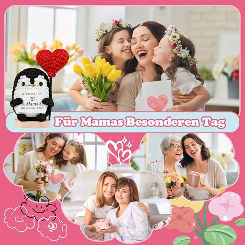 TMEINSONN Mama Geschenk Pinguin, Geschenke für Mama Geschenk, Muttertagsgeschenk, Geburtstagsgeschenk für Mutter, Beste Mutter Geschenk für Valentinstag Ostergeschenke, Geschenke für Frauen