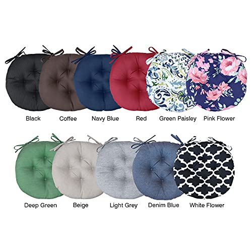 Cozplen Outdoor Round Bistro Chair Cushions, 15 Inch Round Seat Cushions For Outdoor Patio Chairs, Set Of 2, Beige #TOP5