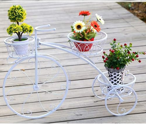 Support de fleurs en fer forgé blanc pour sublimer votre terrasse ou un petit balcon