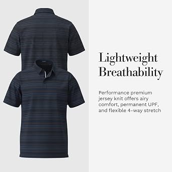 Cole Haan Links Golf Polo Shirts for Men - Lightweight and Breathable 4-Way Stretch with Moisture Management Technology
