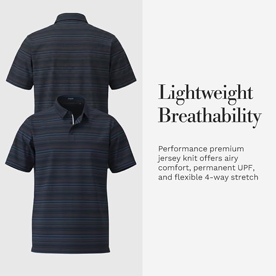 Cole Haan Links Golf Polo Shirts for Men - Lightweight and Breathable 4-Way Stretch with Moisture Management Technology