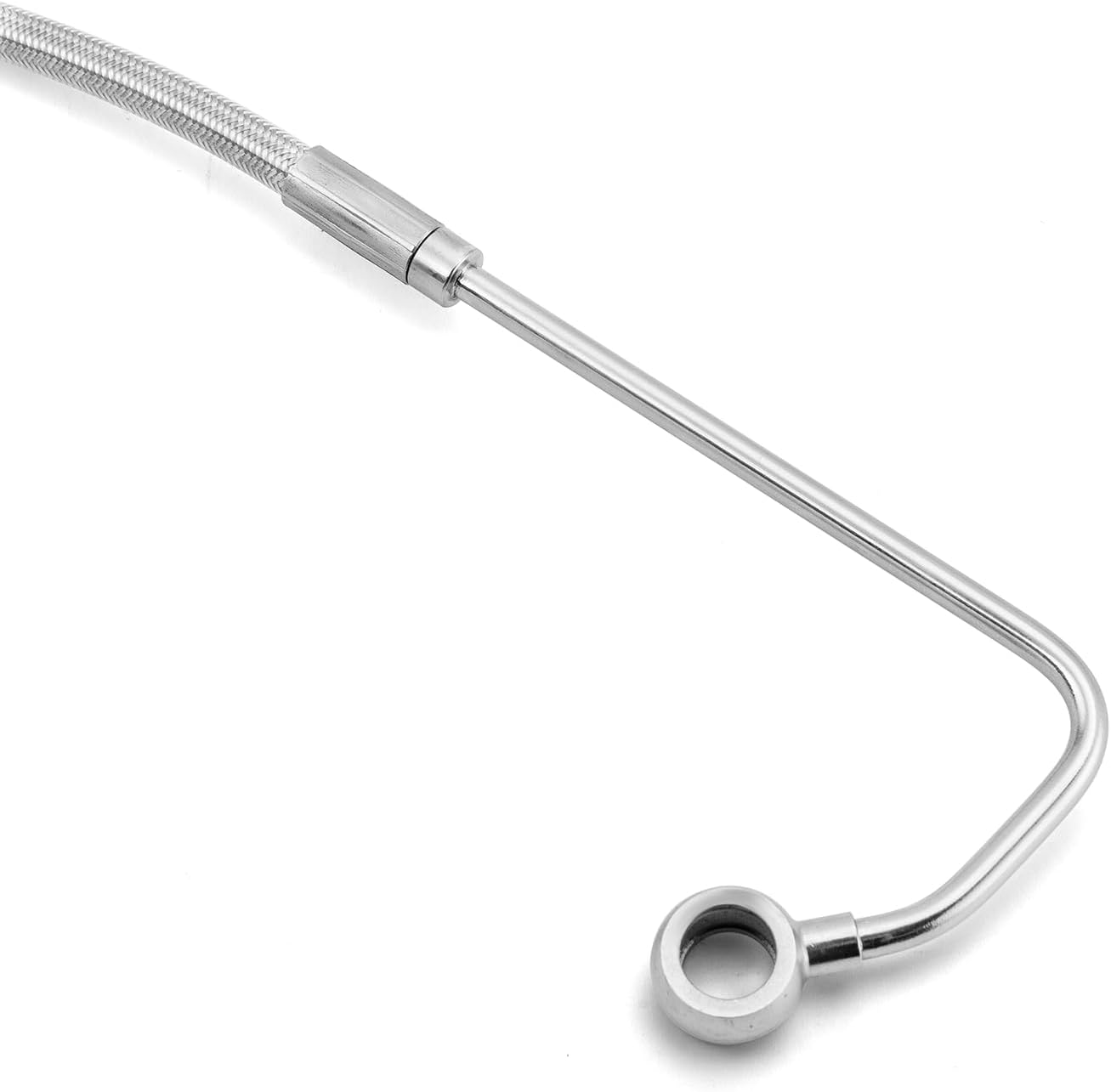 Mofun ABS Upper Hydraulic Front Brake Line 37" Extended Length Stainless Steel Compatible with Harley Softail Breakout Slim Fat Boy Deluxe 2011-2014, Fit 16"-18" Handlebar Chrome