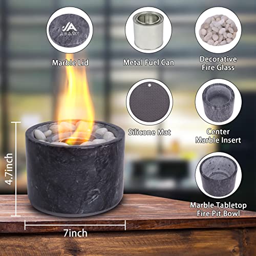 A Aifamy Tabletop Fire Pit Marble Table Top Fire Pit Bowl, 7" Mini Personal Fireplace For Indoor And Outdoor, Smokeless Clean-Burning Bio Ethanol Fire Pit For Smore’s Maker(1.5H Burning Time) #TOP1