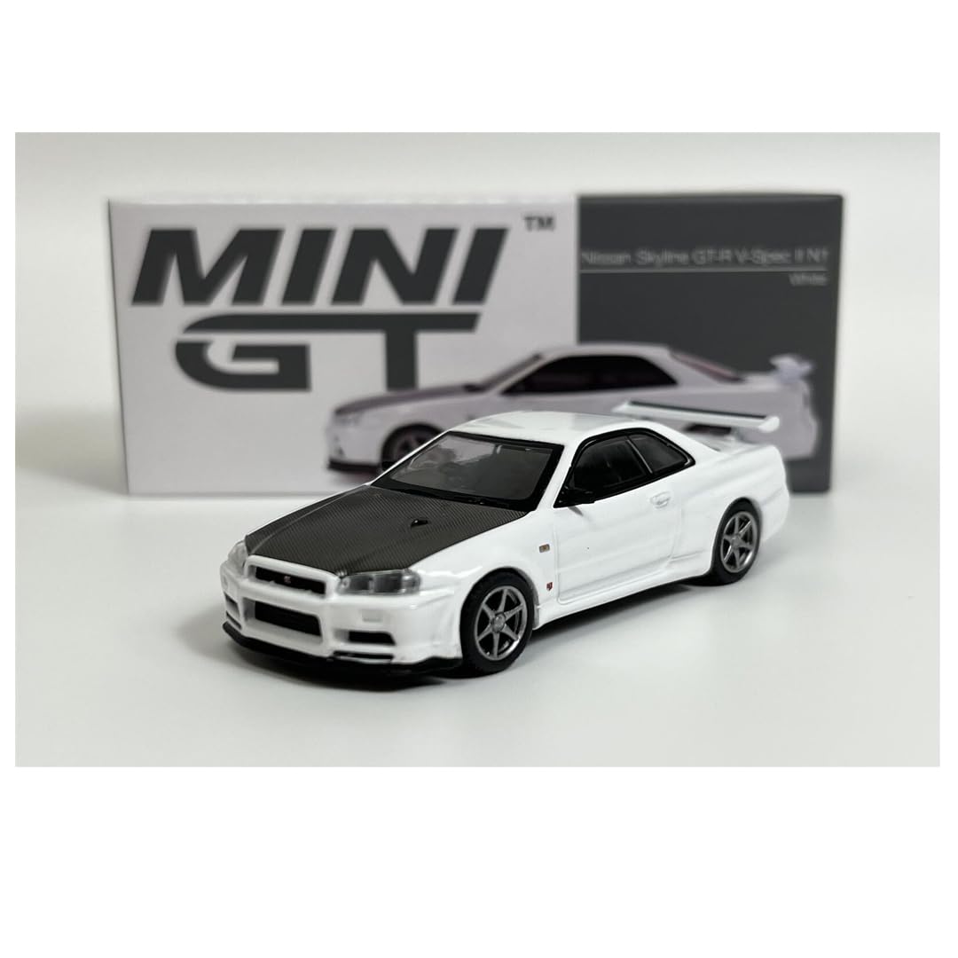 ミニカー MINIGT NissanSkyline GT-R R34 V-Spec II Nissan Skyline GT-R (R34) V-Spec II N1 White By MINI GT