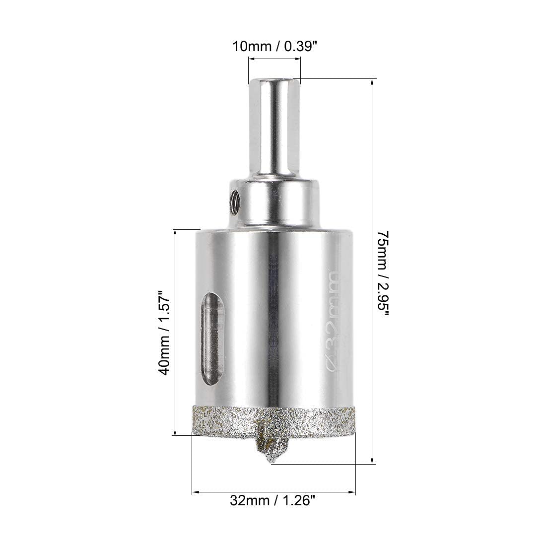 TOP-VIGOR 32mm Diamond Drill Bit Glass Hole Saw Set, Hollow Core Drill Bit with Spotting Drill Bit - Image 2