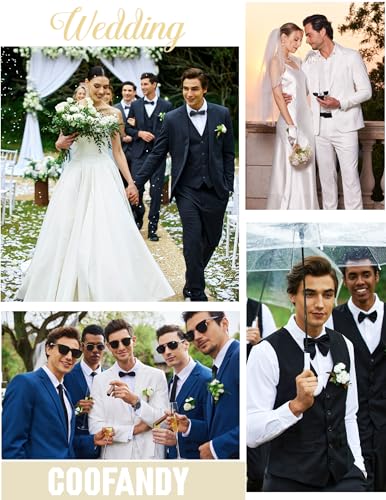COOFANDY Men's 3 Piece Wedding Suit Set One Button Slim Fit Jacket Blazer Vest Pants Set Groom Prom Tuxedo Suits2