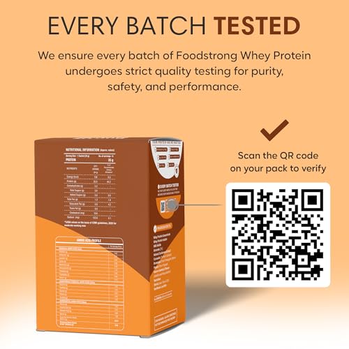 Image of Foodstrong Whey Protein Powder (Concentrate + Isolate), 100% Hormone Free Grass-Fed Whey, 25G Protein & 6.6G BCAA, Haldi Badam, With Turmeric & Digestive Enzymes, 204G