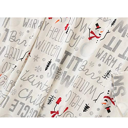 ENJOYNIGHT Women's Cotton Sleepwear Long Sleeves Nightgown Print Tee Sleep Dress (X-Large, Snow)