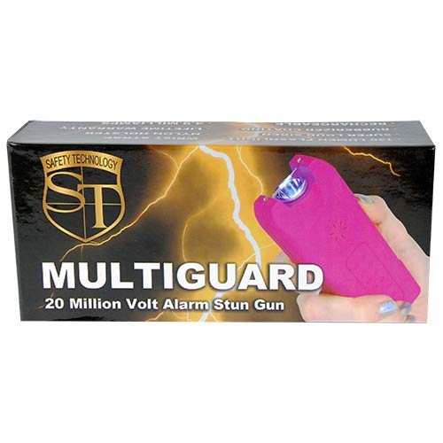20 Million Volt Pink Multiguard Stun Gun, Alarm, And Flashlight With Built In Charger #TOP5