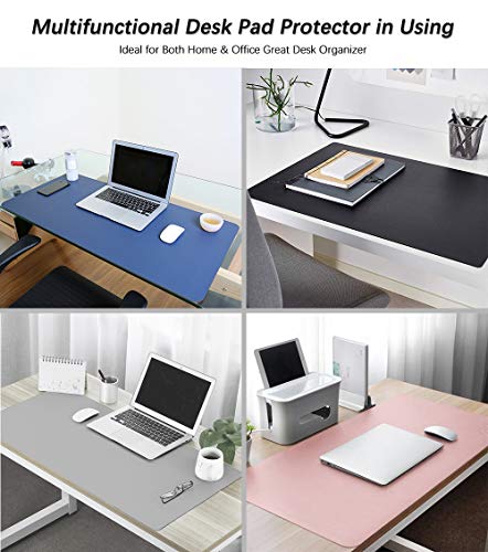 Image of Large Desk Mat Office Desk Pad 24 X 36 Inch PU Leather Desk Blotter Table Protector on Top of Desks Waterproof Desk Writing Cover Mousepad for Laptop Computer Gaming Keyboard Double Sides Gray /White
