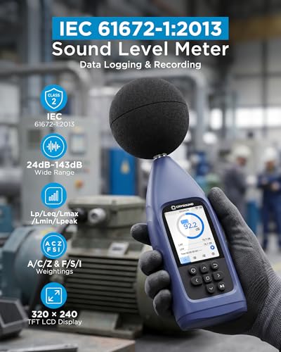 Image of CRY2832-2 Lite Data Logging Sound Level Meter, 24-143dB, Leq /Lpeak | Data Export, Long-Term Monitoring, Desktop Analysis, A /C /Z Weighting, F /S /I Weighting, USB /RS232 Connectivity