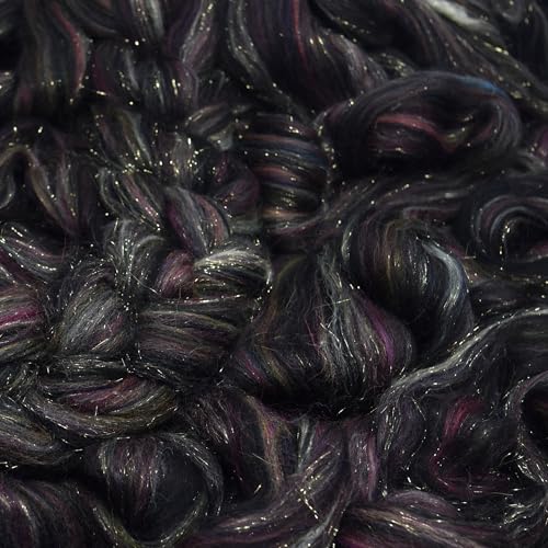 Image of Combed Top Roving. Limited Edition Fiber for Spinning, Needle Felting, Wet Felting, Weaving and Crafting. Fancy, Colorful, Exotic Designer Blend, Tapestry
