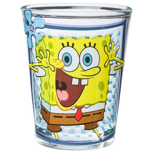 Image of Silver Buffalo SpongeBob SquarePants Poses 4 Pack Mini Glass Set, 1.5 Ounces