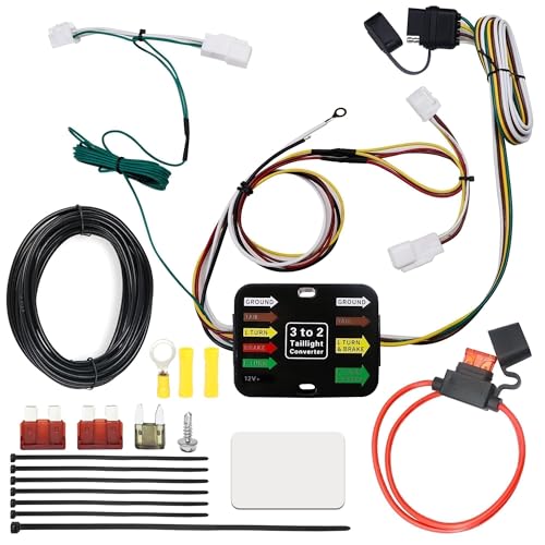 Shtuomoland 56434 4 Pin Trailer Wiring Harness Fit for Toyota RAV4 & RAV4 Prime Hybrid 2019-2024 Plug-in Simple Custom-Fit T-Connector 4-Pole Flat Trailer Light Connector Trailer Hitch Wiring