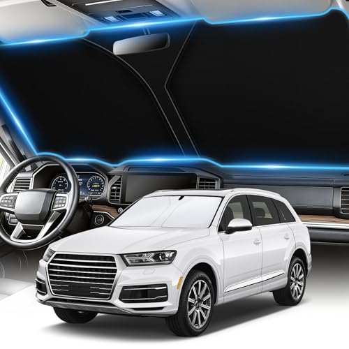 SINGARO 300T Universal Car Windshield Sun Shade, Foldable Reflective for Windshield & Window Shades with Overlapping Design, Car Interior Accessories (55' L x 26.7' W)