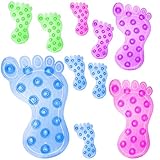 alles-meine.de GmbH 4 TLG. Set - Badewanneneinlage/Sticker mit Noppen - Füße & Zehen - bunter Farbmix - transparent - Anti Rutsch Pads - Stopper Pad - Aufkleber aus Silikon..