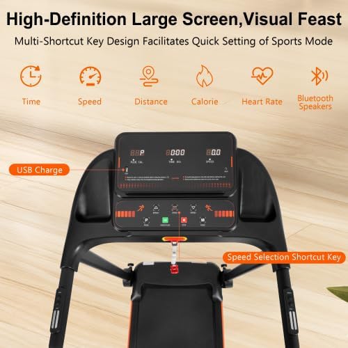 Caminadora Plegable Silenciosa 2.5HP, Capacidad 300 lbs, Velocidad 7.5 MPH miniatura 3