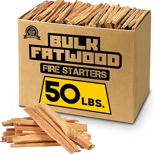 Eco-Stix Fatwood Fire Starter Kindling Firewood Sticks 100% Organic Firestarter for Wood Stoves Fireplaces Campfires Bonfires 50 Lbs